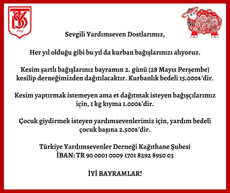 Kurban Bayramı Bağışlarınız